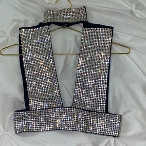 Black Rhinestone Top